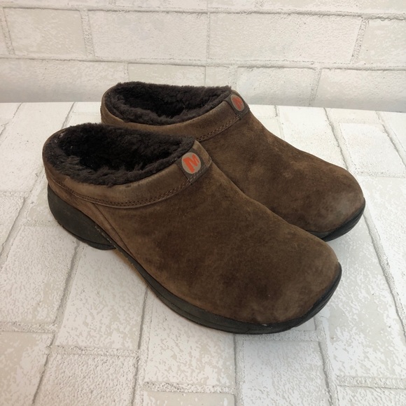 Merrell Shoes - Merrel Fur Lined Suede Slip On Sheepskin Clog 9.5